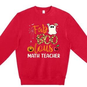 Fab Boo Lous Math Teacher Leopard Spooky Halloween Costume Premium Crewneck Sweatshirt