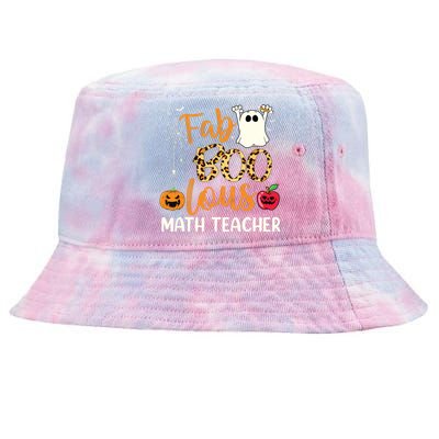 Fab Boo Lous Math Teacher Leopard Spooky Halloween Costume Tie-Dyed Bucket Hat