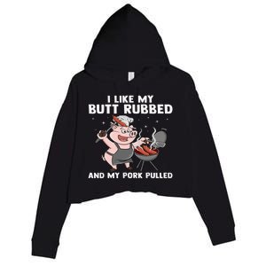 Funny BBQ Lover Grilling Barbecue  Crop Fleece Hoodie