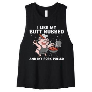 Funny BBQ Lover Grilling Barbecue  Women's Racerback Cropped Tank