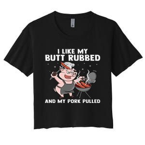 Funny BBQ Lover Grilling Barbecue  Women's Crop Top Tee