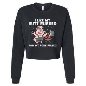 Funny BBQ Lover Grilling Barbecue  Cropped Pullover Crew