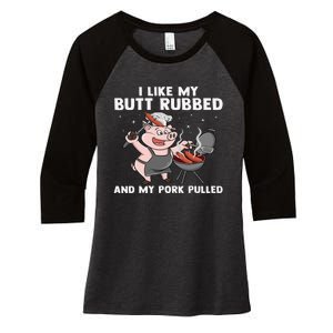 Funny BBQ Lover Grilling Barbecue  Women's Tri-Blend 3/4-Sleeve Raglan Shirt