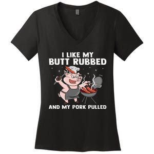 Funny BBQ Lover Grilling Barbecue  Women's V-Neck T-Shirt