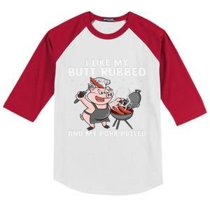 Funny BBQ Lover Grilling Barbecue  Kids Colorblock Raglan Jersey