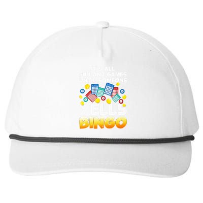 Funny Bingo Lover Design For Men Women Bingo Gambling Player Snapback Five-Panel Rope Hat