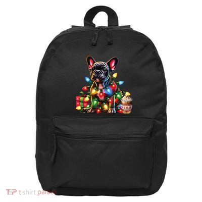 French Bulldog Lovers Xmas Reindeer Antler Christmas Lights 16 in Basic Backpack