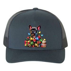 French Bulldog Lovers Xmas Reindeer Antler Christmas Lights Yupoong Adult 5-Panel Trucker Hat