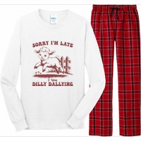 Funny Baby Lamb Sorry Im Late I Was Dilly Dallying Sweatshirt Long Sleeve Pajama Set