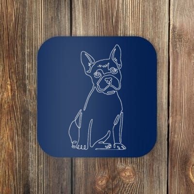 French Bulldog Line Art Cute Funny Dog Mom Coaster