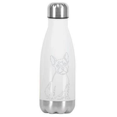 French Bulldog Line Art Cute Funny Dog Mom Stainless Steel Insulated Water Bottle