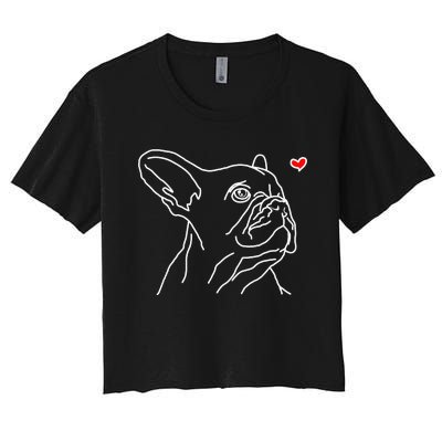 French Bulldog Love Frenchie Dog Mom Funny Women's Crop Top Tee