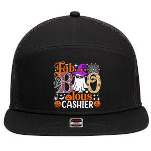 Fab Boo Lous Cashier Funny Halloween 7 Panel Mesh Trucker Snapback Hat