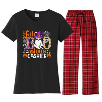 Fab Boo Lous Cashier Funny Halloween Women's Flannel Pajama Set