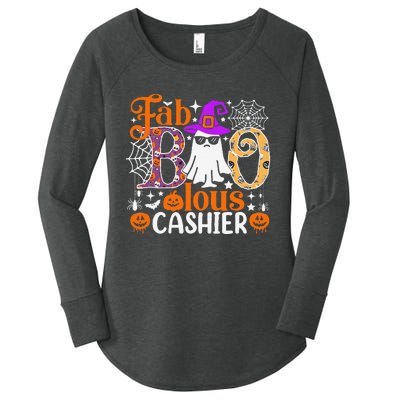 Fab Boo Lous Cashier Funny Halloween Women's Perfect Tri Tunic Long Sleeve Shirt