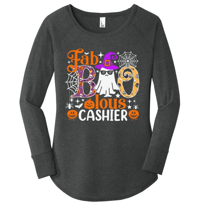 Fab Boo Lous Cashier Funny Halloween Women's Perfect Tri Tunic Long Sleeve Shirt