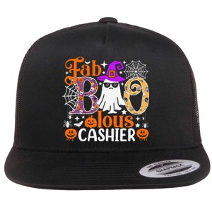 Fab Boo Lous Cashier Funny Halloween Flat Bill Trucker Hat