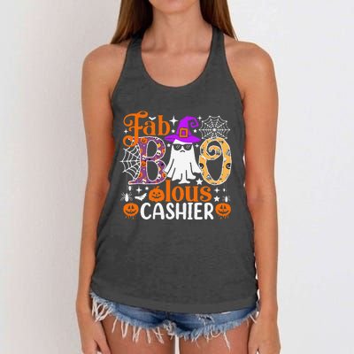 Fab Boo Lous Cashier Funny Halloween Women's Knotted Racerback Tank