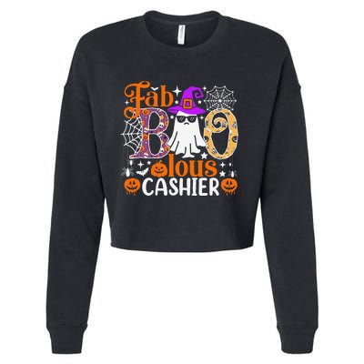 Fab Boo Lous Cashier Funny Halloween Cropped Pullover Crew