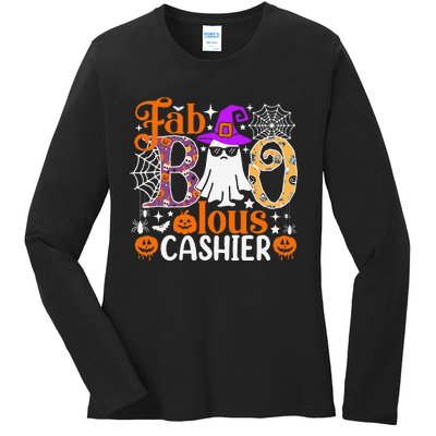 Fab Boo Lous Cashier Funny Halloween Ladies Long Sleeve Shirt