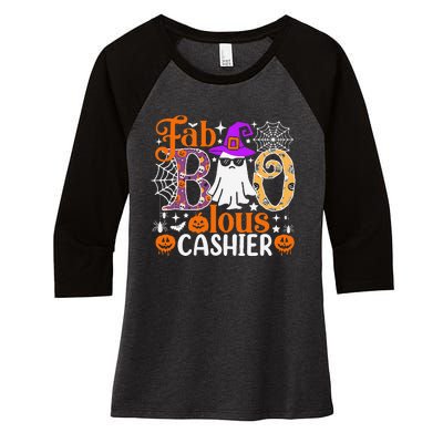 Fab Boo Lous Cashier Funny Halloween Women's Tri-Blend 3/4-Sleeve Raglan Shirt