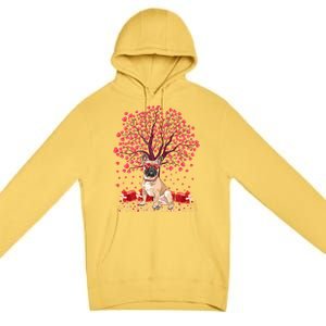 French Bulldog Lover Heart Tree French Bulldog Valentine Meaningful Gift Premium Pullover Hoodie