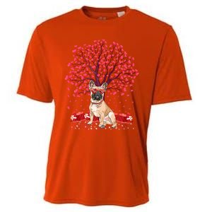 French Bulldog Lover Heart Tree French Bulldog Valentine Meaningful Gift Cooling Performance Crew T-Shirt