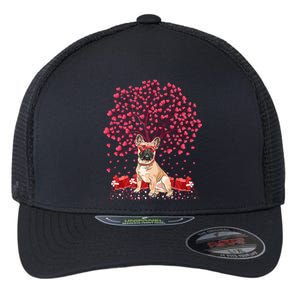 French Bulldog Lover Heart Tree French Bulldog Valentine Meaningful Gift Flexfit Unipanel Trucker Cap