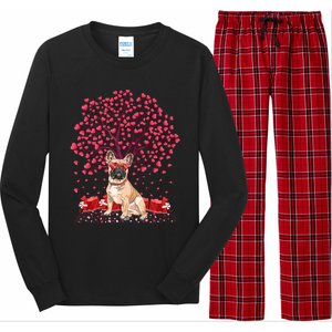 French Bulldog Lover Heart Tree French Bulldog Valentine Meaningful Gift Long Sleeve Pajama Set