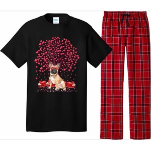 French Bulldog Lover Heart Tree French Bulldog Valentine Meaningful Gift Pajama Set