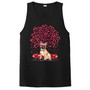 French Bulldog Lover Heart Tree French Bulldog Valentine Meaningful Gift PosiCharge Competitor Tank