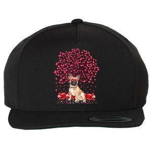 French Bulldog Lover Heart Tree French Bulldog Valentine Meaningful Gift Wool Snapback Cap