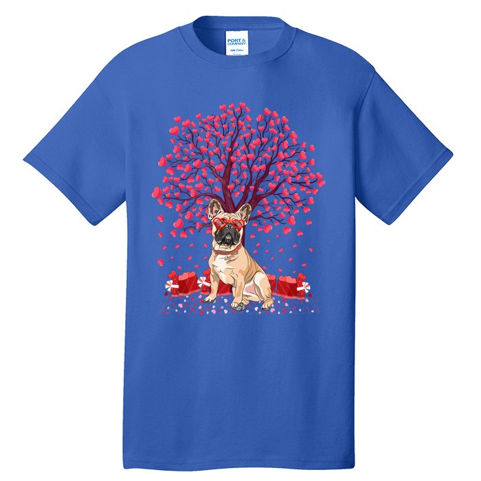 French Bulldog Lover Heart Tree French Bulldog Valentine Meaningful Gift Tall T-Shirt