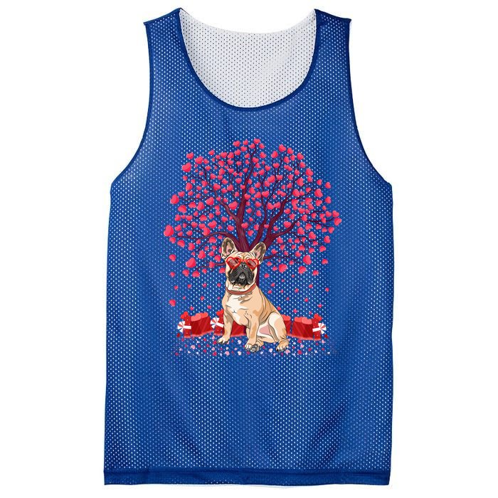 French Bulldog Lover Heart Tree French Bulldog Valentine Meaningful Gift Mesh Reversible Basketball Jersey Tank