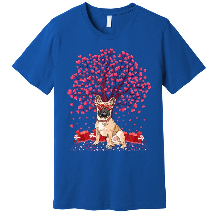 French Bulldog Lover Heart Tree French Bulldog Valentine Meaningful Gift Premium T-Shirt