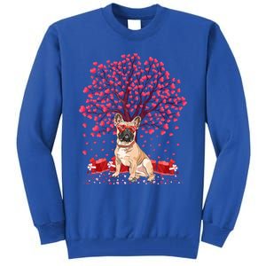 French Bulldog Lover Heart Tree French Bulldog Valentine Meaningful Gift Tall Sweatshirt