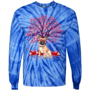 French Bulldog Lover Heart Tree French Bulldog Valentine Meaningful Gift Tie-Dye Long Sleeve Shirt