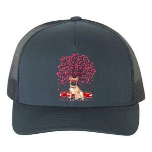 French Bulldog Lover Heart Tree French Bulldog Valentine Meaningful Gift Yupoong Adult 5-Panel Trucker Hat