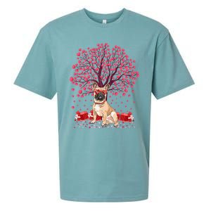 French Bulldog Lover Heart Tree French Bulldog Valentine Meaningful Gift Sueded Cloud Jersey T-Shirt