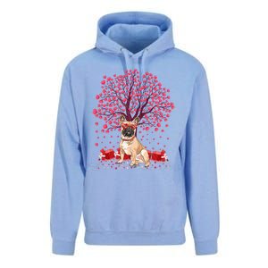 French Bulldog Lover Heart Tree French Bulldog Valentine Meaningful Gift Unisex Surf Hoodie