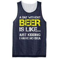 Funny Beer Lover A Day Without Beer Gift Mesh Reversible Basketball Jersey Tank