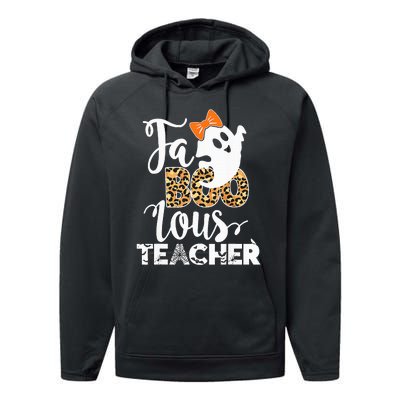 Fab Boo Lous Teacher Cute Ghost Halloween Costume Distressed Performance Fleece Hoodie