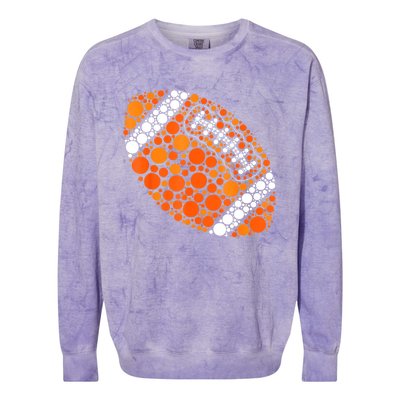 Football Ball Lover Happy Dot Day 2024 Polka Dot Gift Colorblast Crewneck Sweatshirt