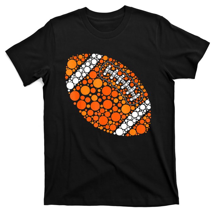 Football Ball Lover Happy Dot Day 2024 Polka Dot Gift T-Shirt