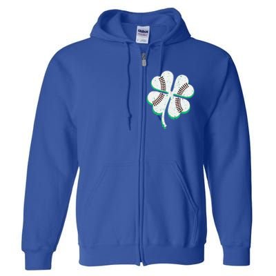 Funny Baseball Lover Tee St Patrick Day Gift Full Zip Hoodie