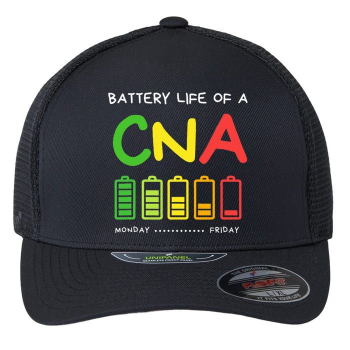 Funny Battery Life Of A CNA Certified Nurse Assistant CNA Flexfit Unipanel Trucker Cap