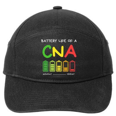 Funny Battery Life Of A CNA Certified Nurse Assistant CNA 7-Panel Snapback Hat