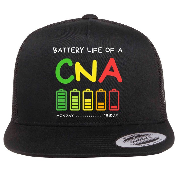 Funny Battery Life Of A CNA Certified Nurse Assistant CNA Flat Bill Trucker Hat