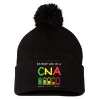 Funny Battery Life Of A CNA Certified Nurse Assistant CNA Pom Pom 12in Knit Beanie