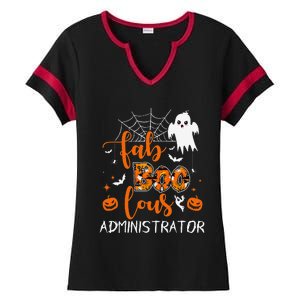 Fab Boo Lous Administrator Funny Boo Ghost Halloween Spooky Ladies Halftime Notch Neck Tee